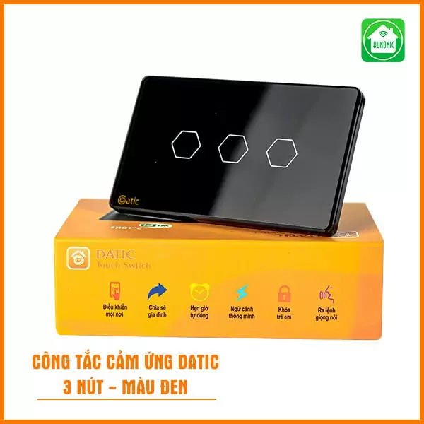 Công Tắc Cảm Ứng Wifi Datic 3 Nút Độc Lập - Màu Đen Và Trắng